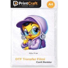Palo Santo 15,5X17 cm Çizgi Kuş Modeli Ütü ile Yapışan Dtf Transfer Baskı (A4)