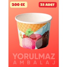 Yorulmaz Ambalaj 🍨 200 cc Karton Dondurma Kabı 25 Adet – Pratik ve Şık Sunum