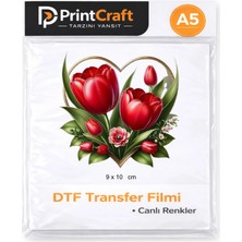 Palo Santo 9X10 cm Kırmızı Çiçekler Modeli Ütü ile Yapışan Dtf Transfer Baskı (A5)