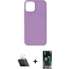 İlk El Grup Pilelistore™ iPhone 12 Mini Kılıf Kozmos Yansıma Özel Seri - Şeffaf 360 Full Body Arka Koruyucu + Kamera Lens Koruma Cam - Sf