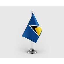 Punto Dizayn Saint Lucia Tekli Saten Masa Bayrağı Seti