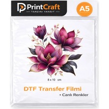 Palo Santo 8X10 cm Çiçek Modeli Ütü ile Yapışan Dtf Transfer Baskı (A5)