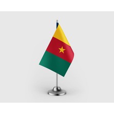 Punto Dizayn Kamerun Devleti Tekli Saten Masa Bayrağı Seti