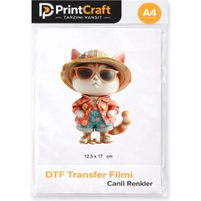 Palo Santo 12,5X17 cm Şapkalı Kedi Modeli Ütü ile Yapışan Dtf Transfer Baskı (A4)