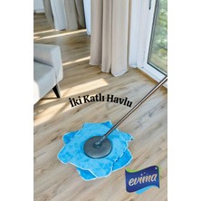 Evima Döner Mop Yedeği 2 Kat Mikrofiber Havlu Süper Emici Tüm Setlere Uyumlu Mop Ucu