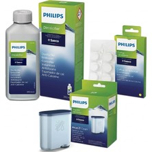 Philips CA6700/10 Espresso Makinesi Kireç Temizleme Solüsyonu , Yağ Çözücü Tablet ve Apuaclean 3'lü Set