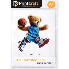 Palo Santo 14,5X17 cm Basketbolcu Ayı Modeli Ütü ile Yapışan Dtf Transfer Baskı (A4)