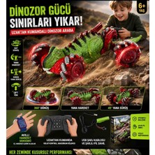 Vardem Uzaktan Kumandalı ve Akıllı Hareket Sensörlü Dinozor Araba - 360° Dönen, Yana Giden Şarjlı Akrobat Canavar Kamyon (6+ Yaş)