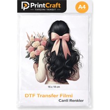 16X18 cm Kadın Modeli Ütü ile Yapışan Dtf Transfer Baskı (A4)