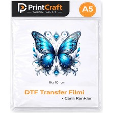 Palo Santo 10X10 cm Mavi Kelebek Modeli Ütü ile Yapışan Dtf Transfer Baskı (A5)