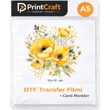 Palo Santo 10X10 cm Sarı Çiçekler Modeli Ütü ile Yapışan Dtf Transfer Baskı (A5)