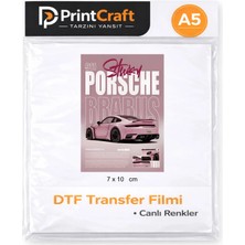 7X10 cm Porsh Modeli Ütü ile Yapışan Dtf Transfer Baskı (A5)