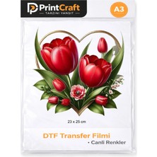 Palo Santo 23X25 cm Kırmızı Çiçekler Modeli Ütü ile Yapışan Dtf Transfer Baskı (A3)