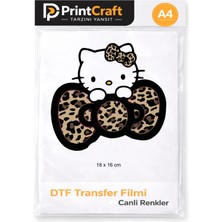 Palo Santo 18X16 cm Hello Kitty Modeli Ütü ile Yapışan Dtf Transfer Baskı (A4)