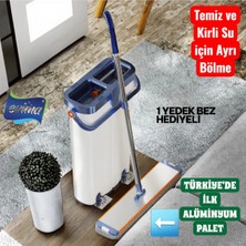Evima Tablet Mop Set Metal Palet Saplı Temiz Kirli Su Ayrı Sistem Profesyonel Mop