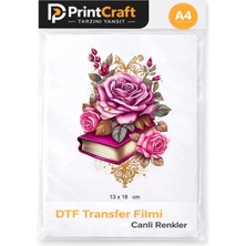 Palo Santo 13X18 cm Kitap ve Çiçekler Modeli Ütü ile Yapışan Dtf Transfer Baskı (A4)