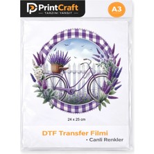 Palo Santo 24X25 cm Bisiklet Modeli Ütü ile Yapışan Dtf Transfer Baskı (A3)