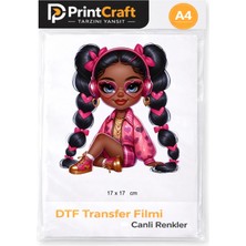 Palo Santo 17X17 cm Ponpon Kız Modeli Ütü ile Yapışan Transfer Baskı (A4)