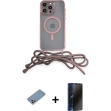 İlk El Grup Pilelistore™ iPhone 12 Pro Kılıf Eksen Özel Seri - Siyah 3D Antistatik Hayalet Cam Ekran Koruyucu + Shine Kamera Lens Koruma Cam - Gı