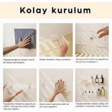 Elivora 2 Adet Pleksi Hayalet Raf | Banyo Mutfak Düzenleyici Kendinden Yapışkanlı Vidalı Raf - 40 cm
