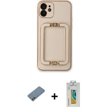 İlk El Grup Pilelistore™ iPhone 12 Kılıf Kozmos Minimal Prime - Siyah Polymer Nano Ekran Koruyucu + Shine Kamera Lens Koruma Cam - Sabe
