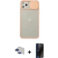 İlk El Grup Pilelistore™ iPhone 11 Pro Max Kılıf Vadi Çizgi - Siyah 3D Antistatik Hayalet Cam Ekran Koruyucu + Pers Alüminyum Kamera Lens - Lt