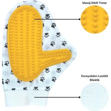 EkoAlışverişDünyam Kedi Köpek Yıkama Tüy Açıcı Düğüm Çözücü Plastik Tımar Masaj Eldiveni El Fırçası (5510)