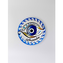 Mundy Gökçeada Temalı Polyester Kabartmalı Nazar Magnet  Çap: 7 cm – Dekoratif Hediyelik Buzdolabı Süsü  (KOD:1206)
