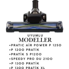 Elivora Pratik P 1200 & Pratik S 1200 & Speedy Pro Du 2100 & P 1250 ile Uyumlu Turbo Emici Süpürge Başlığı