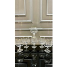 UltraMint El Işli Kristal Ayaklı Gold Kesme Kahve Yanı Su Bardağı