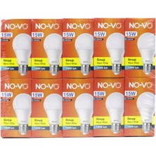 EkoAlışverişDünyam 10 Adet 15W Gün Işık LED Ampul 1200LM 3000K 15.000 Saat Ömür (5510)