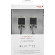 Elivora Ednet 84530 1.8 Metre VGA To VGA Monitör Kablosu, 28AWG Örgülü VGA Kablosu