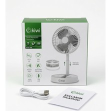 Kiwi KFAN-7608 Şarjlı Masaüstü Vantilatör - 16CM 3 Kademeli Teleskopik Katlanabilir USB Fan