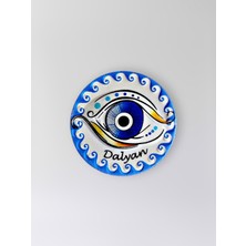 Mundy Dalyan Temalı Polyester Kabartmalı Nazar Magnet  Çap: 7 cm – Dekoratif Hediyelik Buzdolabı Süsü  (KOD:1207)