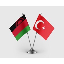 Punto Dizayn Filipinler ve Türkiye Bayrağı İkili Saten Masa Bayrağı Takımı