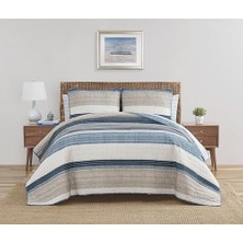 Elivora | Ridgeport | Quilt Set - 100%, Reversible, All Season Bedding, Includes Matching Shams,, Blue