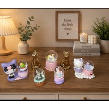 Ayder Online Satış Altın Sarısı Kedi Ve,kuromi, Unicorn,tom ve Hello Kitty Figürlü Kar Küreleri 7'li Set Tek Bir Pakette