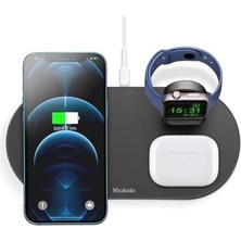 Elivora CH-7061 3in1 Manyetik 15W Kablosuz Hızlı Şarj Stand Siyah
