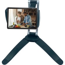 EkoAlışverişDünyam 360 Derece Dönebilen Mutfak Masaüstü Telefon Tablet Tutucu Ayarlanabilir Esnek Ayaklı Metal Gövdeli (5510)