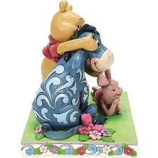 Elivora Gelenekleri Jim Shore The Pooh Piglet ve Eeyore Arkadaşları Heykelcik, 15 Cm, Çok Renkli