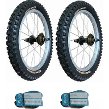 Mezoon 16X2.125 Mtb Bisiklet Dış Lastiği x 2 Adet + Panda Iç Lastik Seti