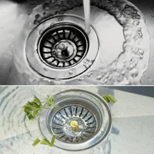 EkoAlışverişDünyam Paslanmaz Çelik Mutfak Evye Lavabo Süzgeci Lavabo Gideri Atık Gıda Tıpası (5510)