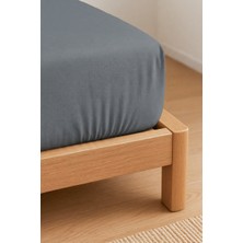 Puretext | Purecomfort | %100 Pamuk Ranforce Çift Kişilik Lastikli Çarşaf | 160X200 | Antrasit