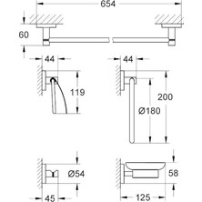 Elivora Essentials 5'i Bir Arada Banyo Aksesuar Seti - 40344001
