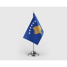 Punto Dizayn Kosova Devleti Tekli Saten Masa Bayrağı Seti
