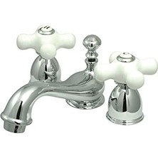 Elivora Of ES3951PX Porselen Çapraz Saplı Yaygın Lavabo Bataryası, Mini, Parlak Krom