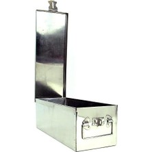 Elivora Katlanır Saplı Kilit Kutusu - Değerli Eşyaları, Nakit, Mücevher ve Silahları Güvence Altına Almak Için Istiflenebilir Tasarımlı Dayanıklı Metal Saklama Sandığı (Gümüş)