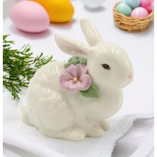 Elivora Gifts Fildişi Porselen Tavşan Çömelen Fig, Beyaz