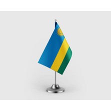 Punto Dizayn Ruanda Devleti Tekli Saten Masa Bayrağı Seti