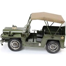 Elivora U.s. Army Jeep M381 El Yapımı Eskitilmiş Biblo 26CM